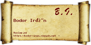 Bodor Irén névjegykártya