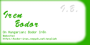 iren bodor business card